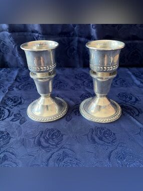 Pair Of Duchin Creation Sterling Silver (.925) Weighted Candle Holders